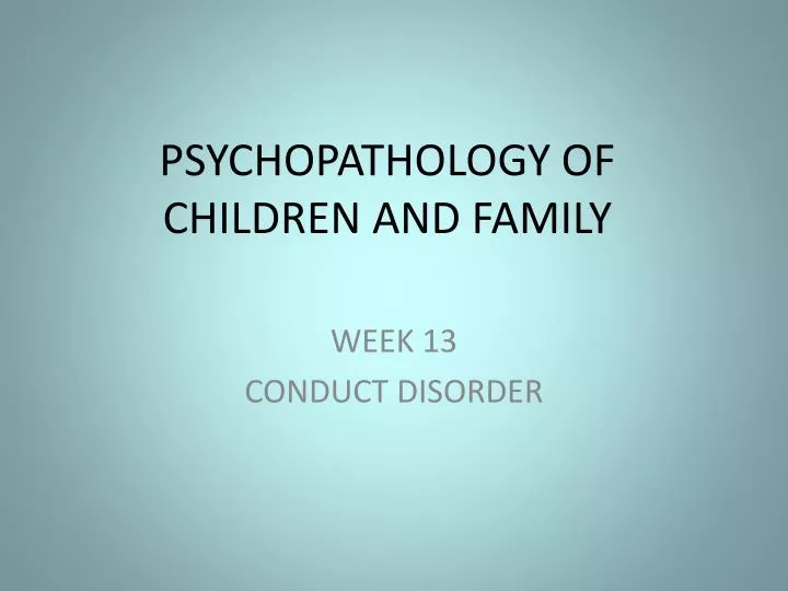 psychopathology of children and family