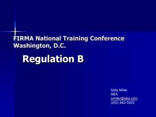 FIRMA National Training Conference Washington, D.C.