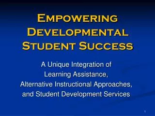 Empowering Developmental Student Success