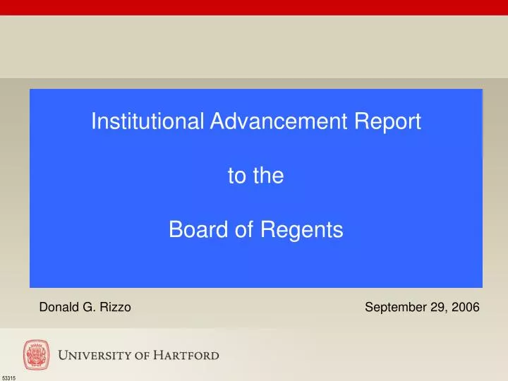 institutional advancement report to the board of regents
