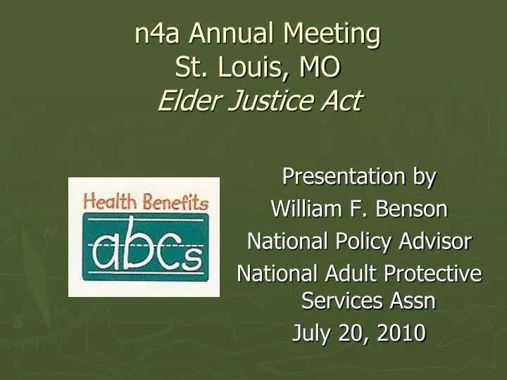 n4a annual meeting st louis mo elder justice act