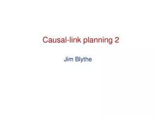 Causal-link planning 2