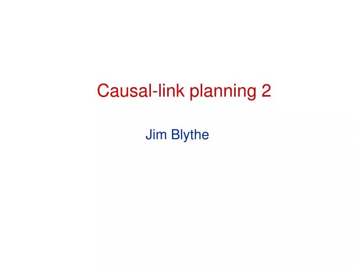 causal link planning 2