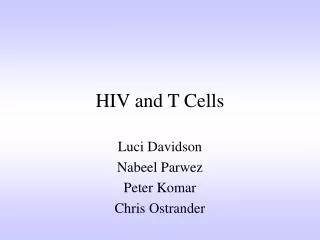 HIV and T Cells