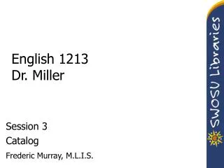 English 1213 Dr. Miller