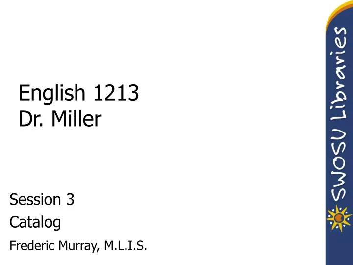 english 1213 dr miller