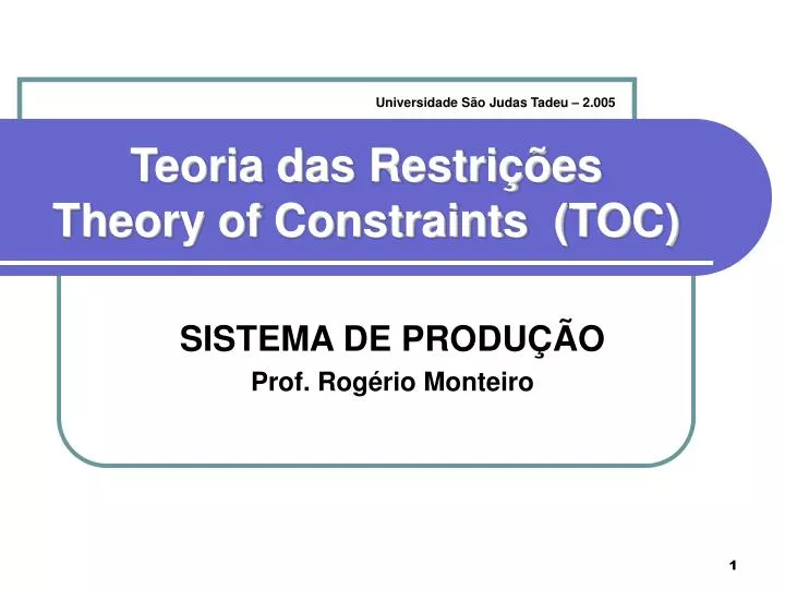 teoria das restri es theory of constraints toc