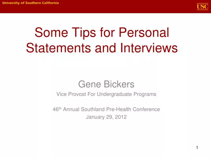 some tips for personal statements and interviews