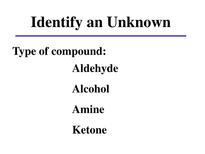 identify an unknown