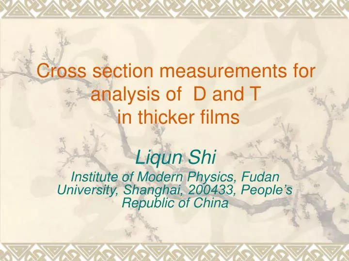 cross section measurements for analysis of d and t in thicker films