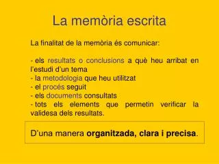 la mem ria escrita