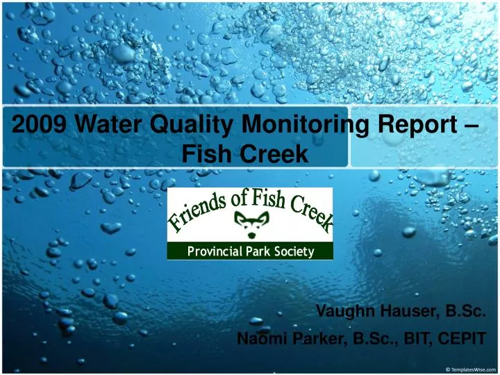 2009 water quality monitoring report fish creek