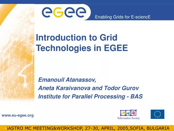 introduction to grid technologies in egee
