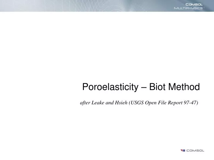poroelasticity biot method