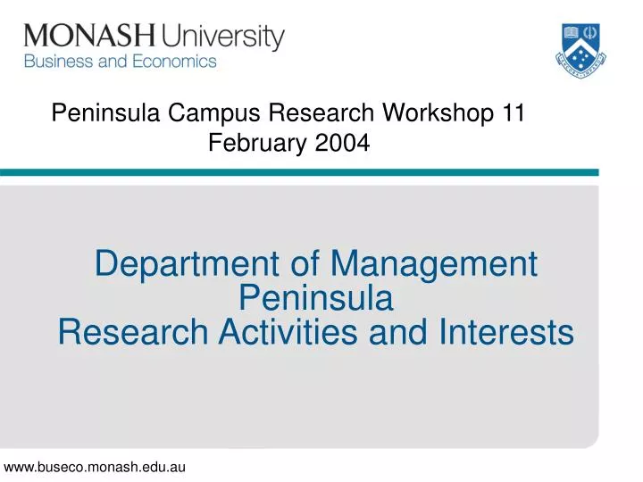 peninsula campus research workshop 11 february 2004