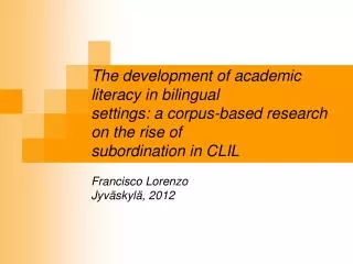 State of the art on bilingual CALP development