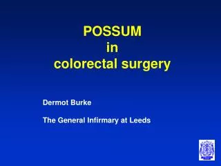 POSSUM in colorectal surgery