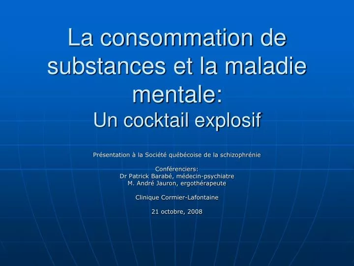 la consommation de substances et la maladie mentale un cocktail explosif