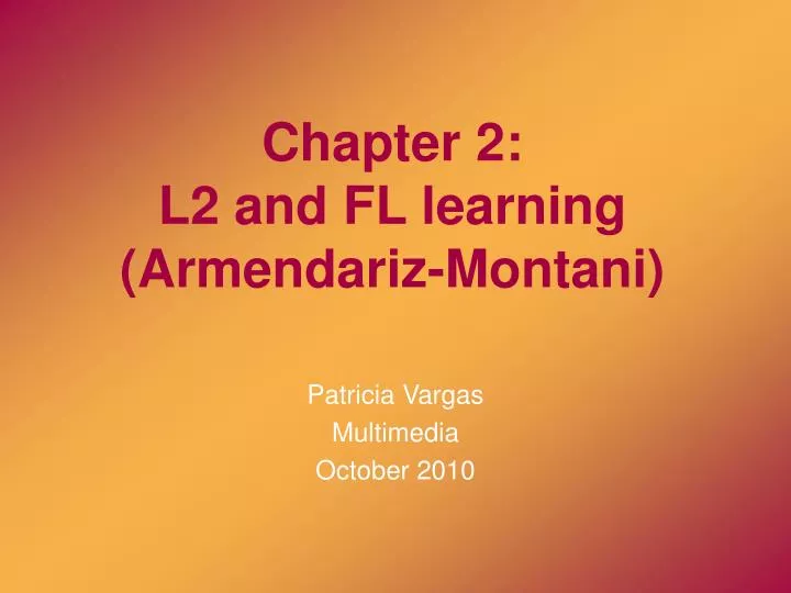 chapter 2 l2 and fl learning armendariz montani