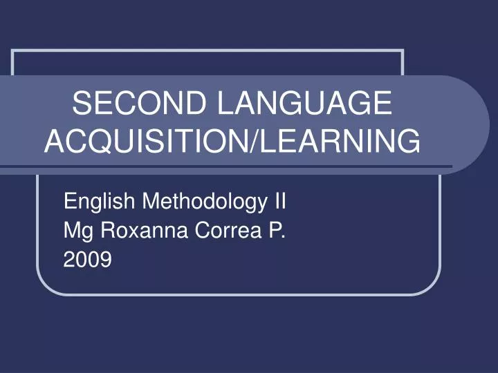 second language acquisition learning