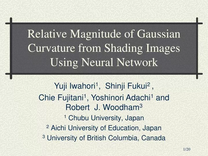 relative magnitude of gaussian curvature from shading images using neural network