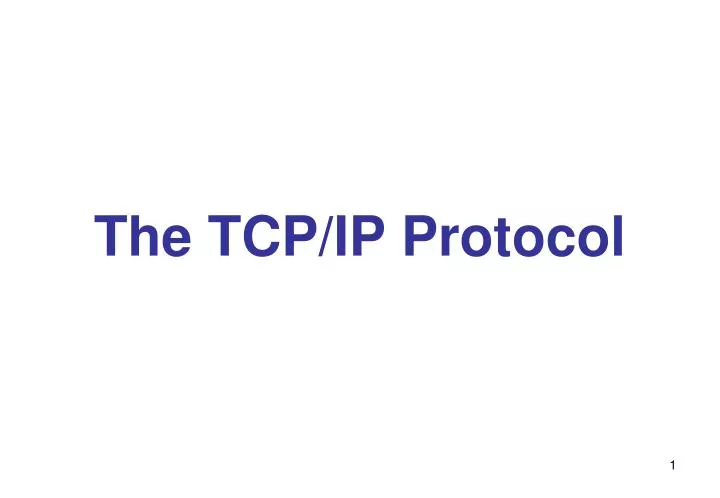 the tcp ip protocol