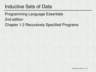 Inductive Sets of Data