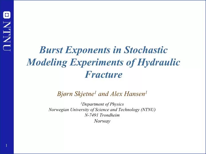 burst exponents in stochastic modeling experiments of hydraulic fracture
