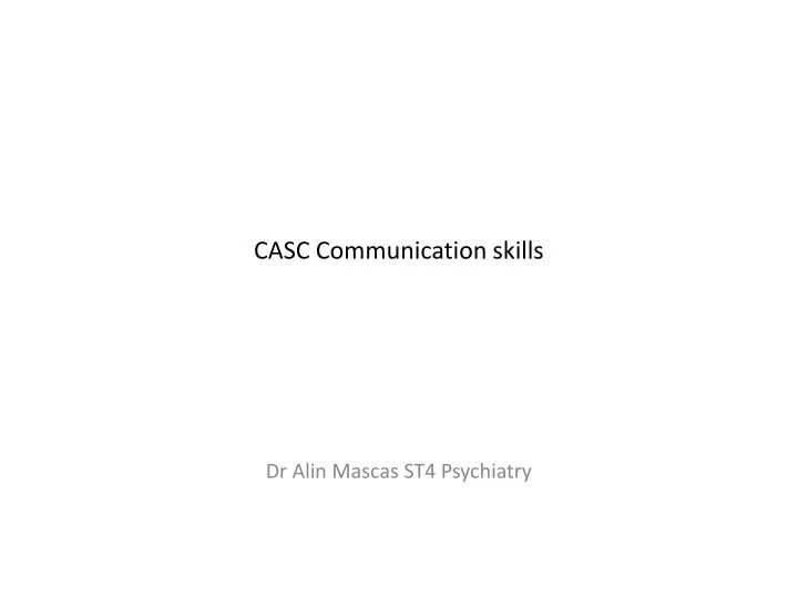casc communication skills