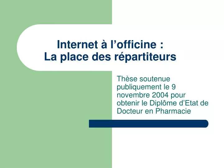 internet l officine la place des r partiteurs