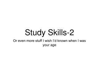 Study Skills-2