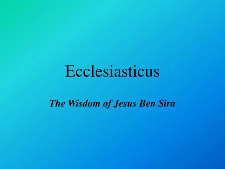 ecclesiasticus