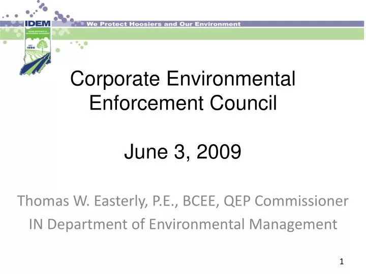 corporate environmental enforcement council june 3 2009