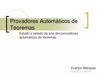 provadores autom ticos de teoremas