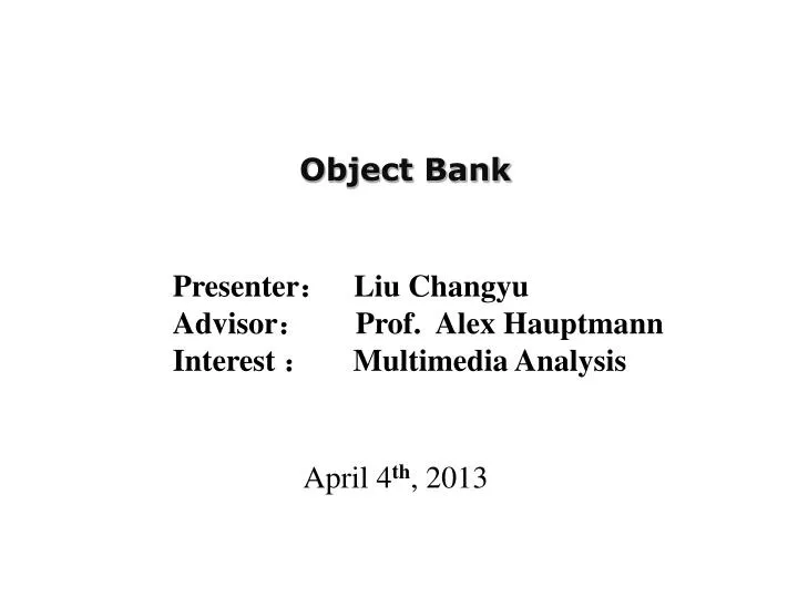 object bank