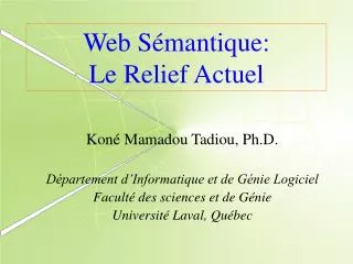 web s mantique le relief actuel