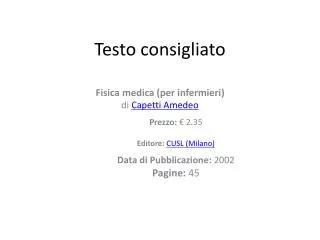 testo consigliato