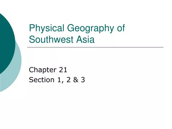 physical geography of southwest asia