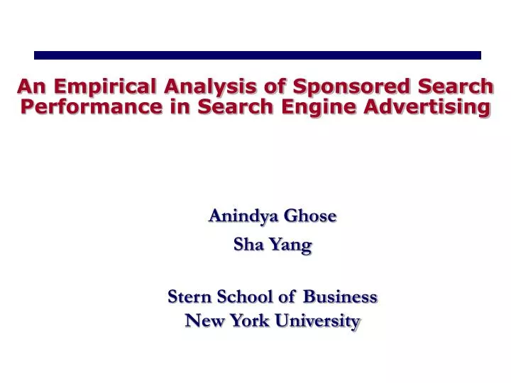 an empirical analysis of sponsored search performance in search engine advertising