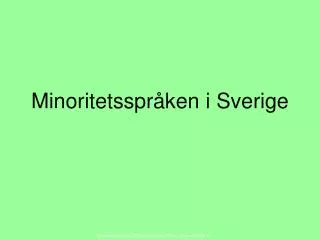 minoritetsspr ken i sverige
