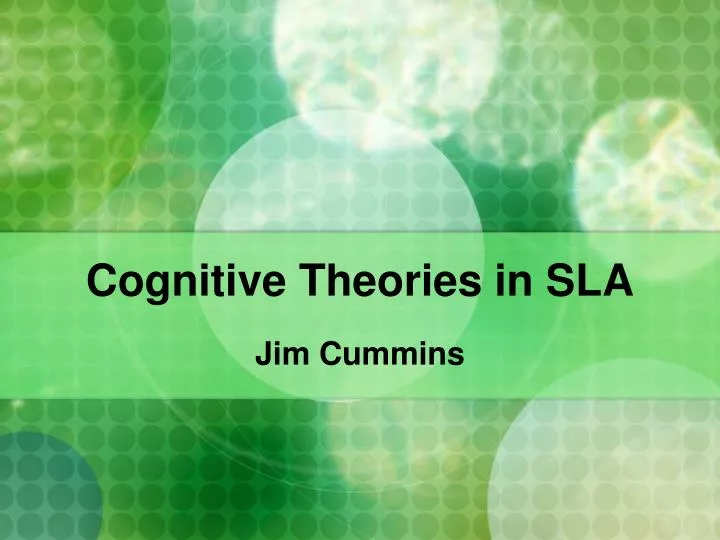 cognitive theories in sla