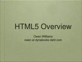 HTML5 Overview