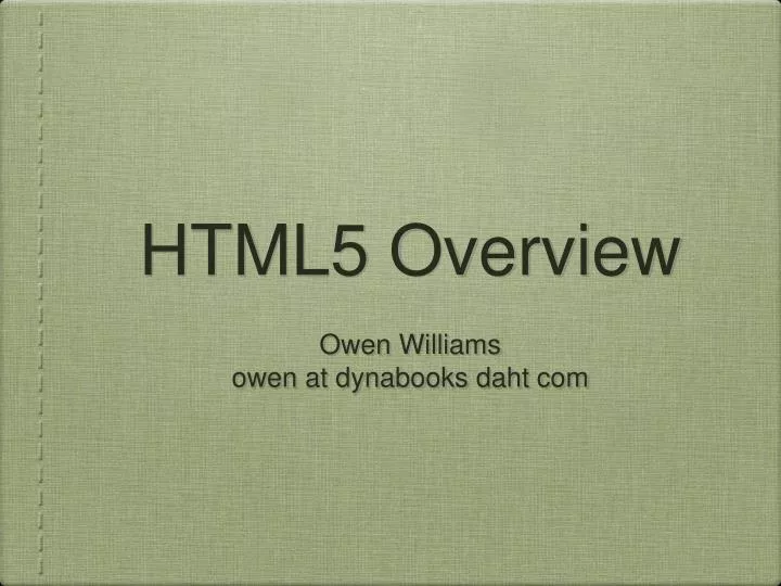 html5 overview