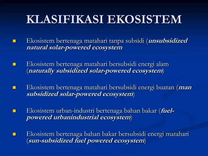 klasifikasi ekosistem