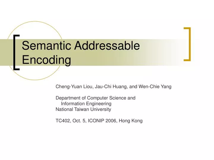semantic addressable encoding