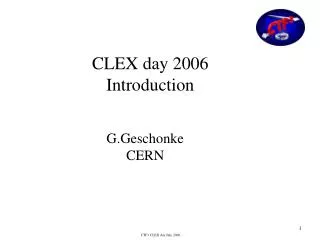CLEX day 2006 Introduction