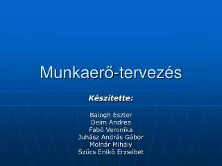 munkaer tervez s