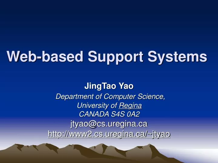 web based support systems