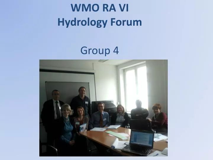 wmo ra vi hydrology forum group 4