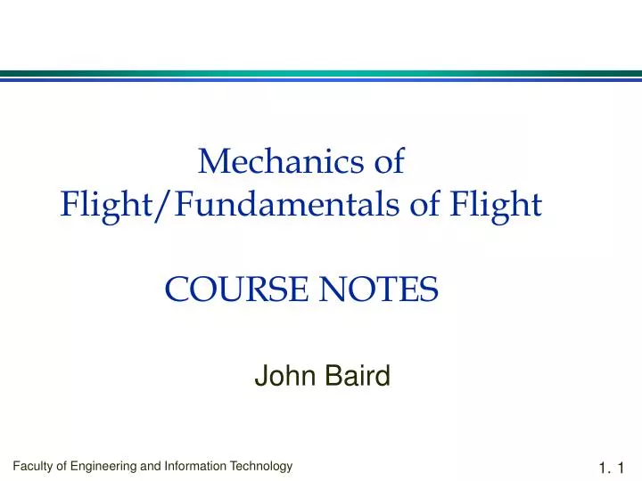 mechanics of flight fundamentals of flight course notes